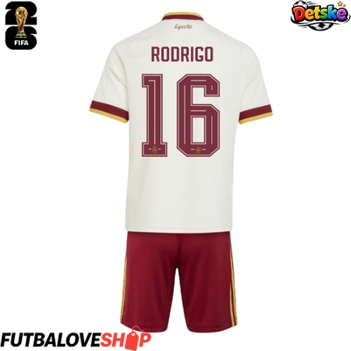 Dres Španielsko Rodri Hernandez #16 Preč pre deti MS 2026 Krátky Rukáv (+ trenírky)